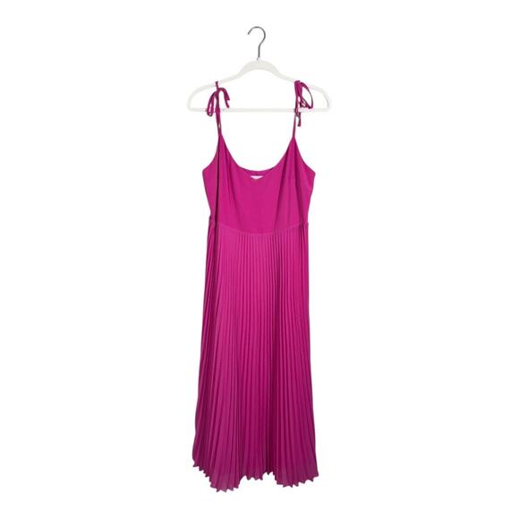 Sezane Pink Nissa Midi Dress with Tie Straps - Size 42 - Picture 2 of 8